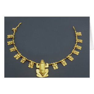 Quimbaya halsband med grodor, från Colombia Hälsningskort