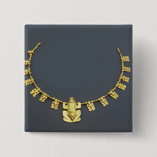 Quimbaya halsband med grodor, från Colombia Knapp (Framsida)