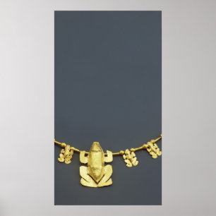 Quimbaya halsband med grodor, från Colombia Poster