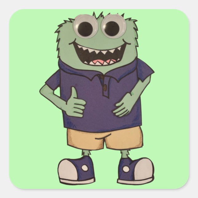 Quin Stickers Fyrkantigt Klistermärke (Framsida)