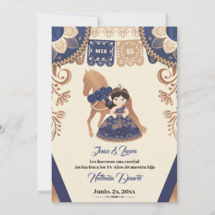 Quince Charro-inbjudan, Royal Blue Charro-inbjudan