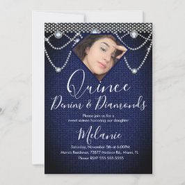 Quince Denim Diamanter Ädelsten Pärlor Foto  Inbjudningar