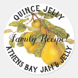 Quince Jelly Product Business Label Runt Klistermärke