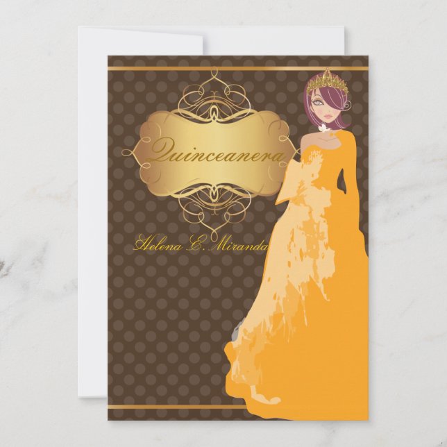 Quince/Sweet 16/ princess/polka dots Inbjudningar (Framsida)