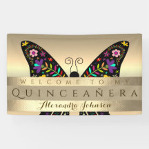Quinceanera 15-årsdag Färgrik Fjäril