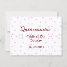Quinceanera 15-årsdag lägg till namn rosa prickar