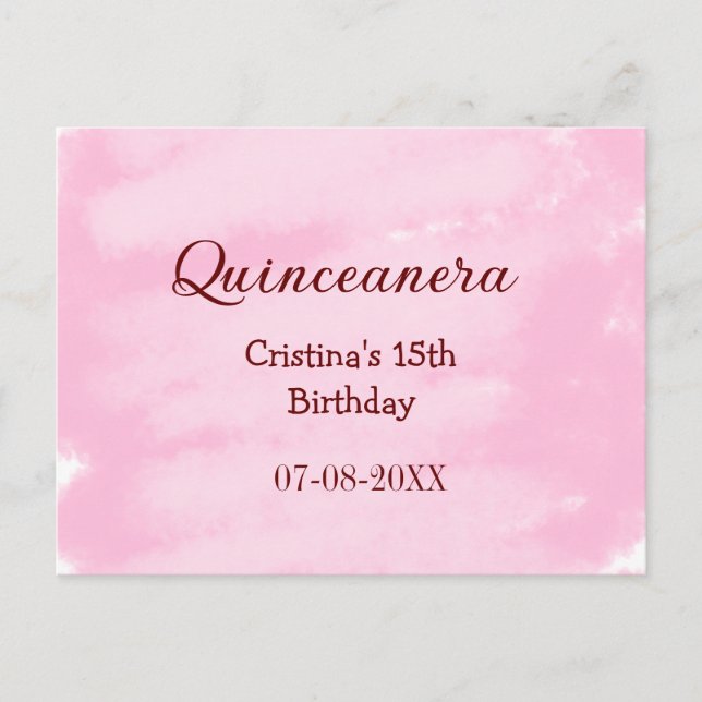 Quinceanera 15-årsdag lägg till namn textur ye vykort (Framsida)