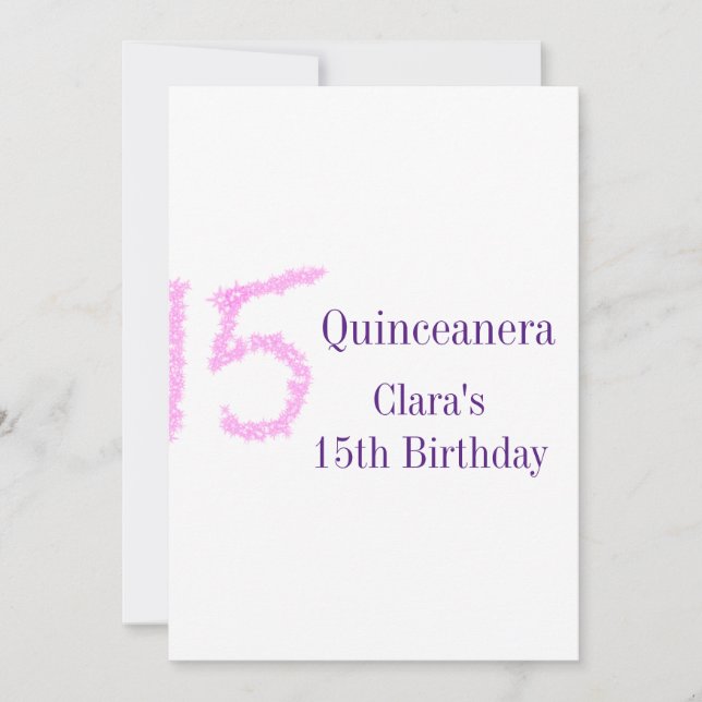 Quinceanera 15-årsdag rosa glitter mall (Framsida)