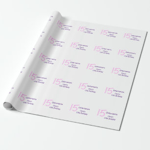 Quinceanera 15-årsdag rosa glitter mall presentpapper