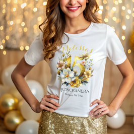 Quinceanera 15-årsfest Blommig T Shirt
