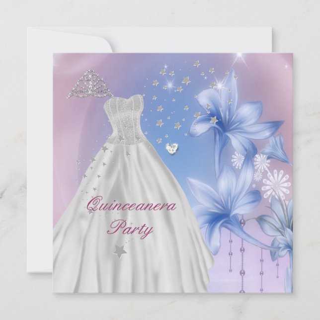 Quinceanera 15-årsfest inbjudningar (Framsida)