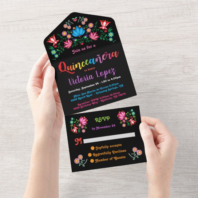 Quinceanera 15:e Blommigtens Födelsedagsfest (Avrivbar del)