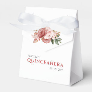 Quinceanera 15:e födelsedag Rosa Blommigt Botanisk Presentaskar