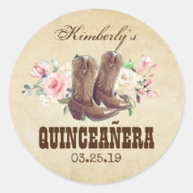 Quinceañera 15:e födelsedag Westerna CowboyBoots