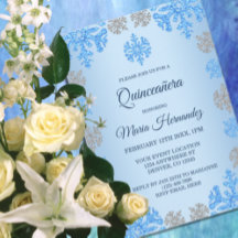 Quinceañera 15:e födelsedagen Ice Blue Snowflake