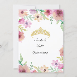 Quinceanera 15:e Födelsedagsfesten Flowers White I Inbjudningar