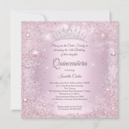 Quinceanera 15:e Party- Rosan Snowflake Winter Inbjudningar