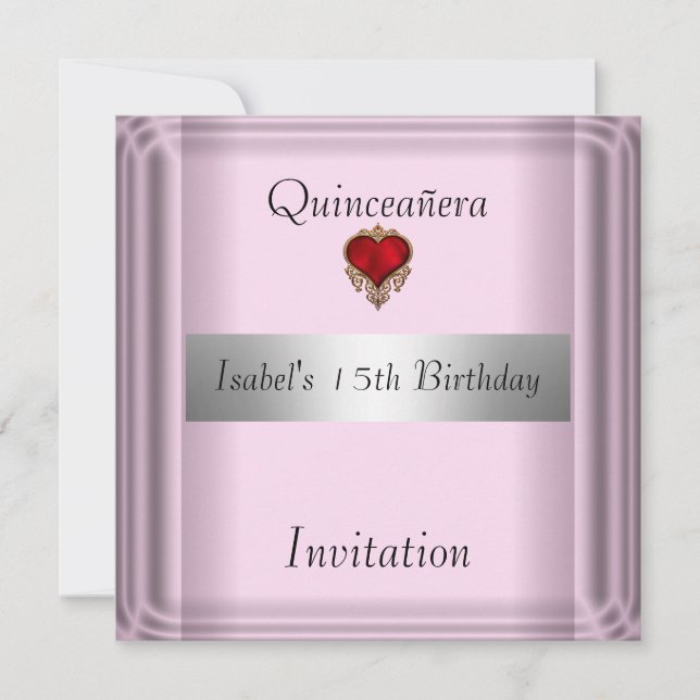 Quinceañera, 15,  Inbjudan spara datum (Framsida)