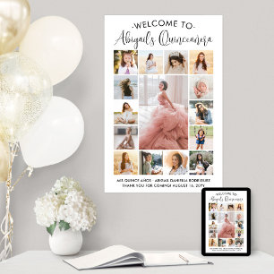 Quinceañera 15 Photo Collage Birthday Välkommen Poster