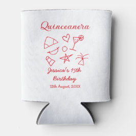 Quinceanera 15th birthday red beach party tree sun