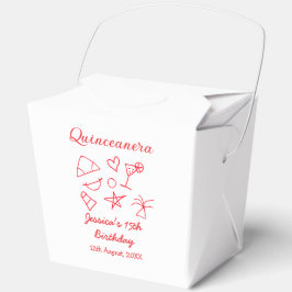 Quinceanera 15th birthday red beach party tree sun presentaskar