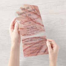 Quinceañera All N One Inbjudan Pretty in Pink