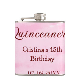 Quinceanera anos 15-årsdag, lägg till namn struktu fickplunta