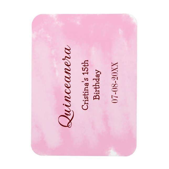 Quinceanera anos 15-årsdag, lägg till namn struktu magnet (Vertikal)