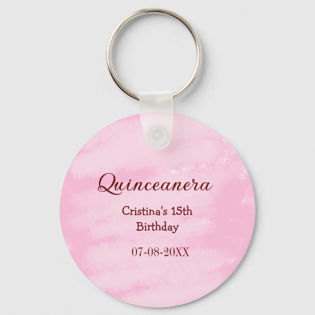 Quinceanera anos 15-årsdag, lägg till namn struktu nyckelring (Framsida)