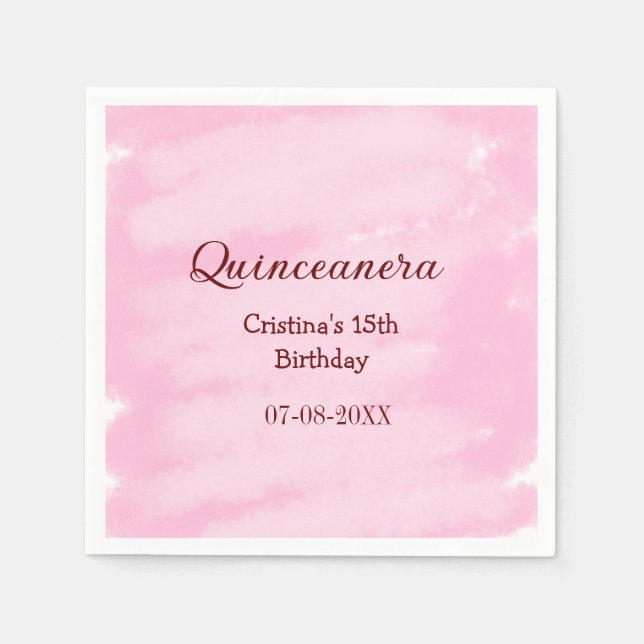 Quinceanera anos 15-årsdag, lägg till namn struktu pappersservett (Framsidan)