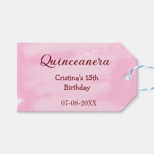 Quinceanera anos 15-årsdag, lägg till namn struktu presentetikett (Framsidan (Horisontell))