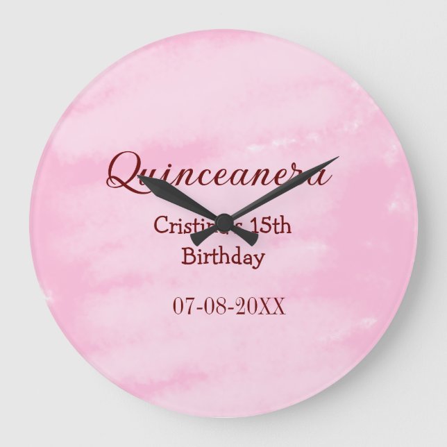 Quinceanera anos 15-årsdag, lägg till namn struktu stor klocka (Framsida)