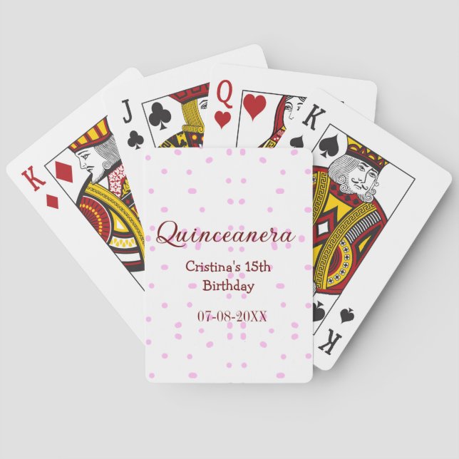 Quinceanera anos 15:e födelsedag lägg till namn ro casinokort (Baksidan)