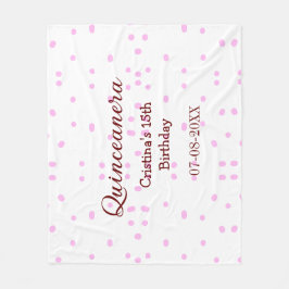 Quinceanera anos 15:e födelsedag lägg till namn ro fleecefilt