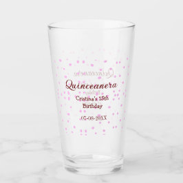 Quinceanera anos 15:e födelsedag lägg till namn ro glaskopp