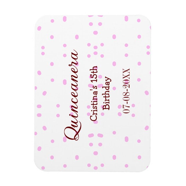 Quinceanera anos 15:e födelsedag lägg till namn ro magnet (Vertikal)