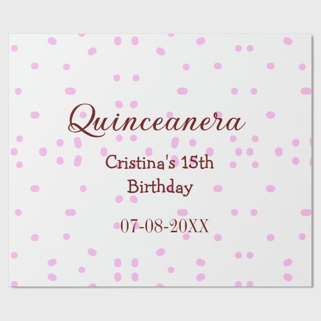 Quinceanera anos 15:e födelsedag lägg till namn ro presentpapper (Platt)