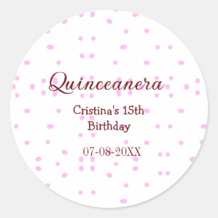 Quinceanera anos 15:e födelsedag lägg till namn ro runt klistermärke