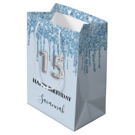 Quinceanera baby blue glitter droppar namn