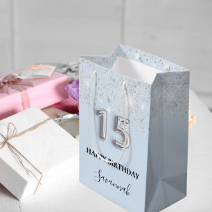 Quinceanera baby blue silver glitter namn