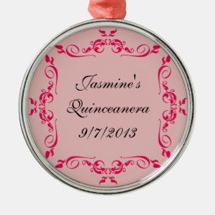 Quinceanera beställnings- prydnadfavörer julgransprydnad metall