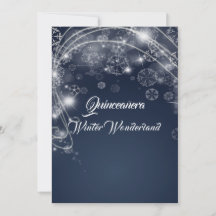 Quinceanera Blå Vinter Värld Snöflingor