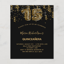 Quinceanera black guld leopard print
