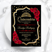 Quinceanera - Black Red Guld