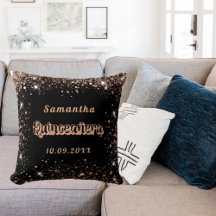 Quinceanera Black ro guld glitter