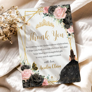 Quinceañera Black Rosa Blommigt Girl Dress Princes Tack Kort