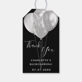 Quinceanera Black silver tack Presentetikett