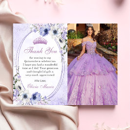 Quinceañera Blommig Fjäril Tiara Tack Kort