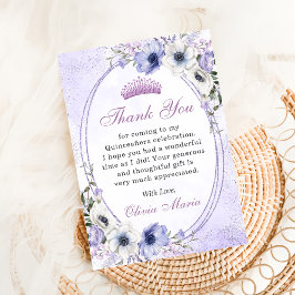 Quinceañera Blommig Fjäril Tiara Tack Kort