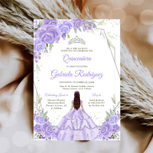 Quinceanera Blommig Inbjudan